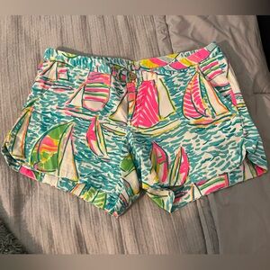 Lilly Pulitzer Colorful Sailboat Print Shorts